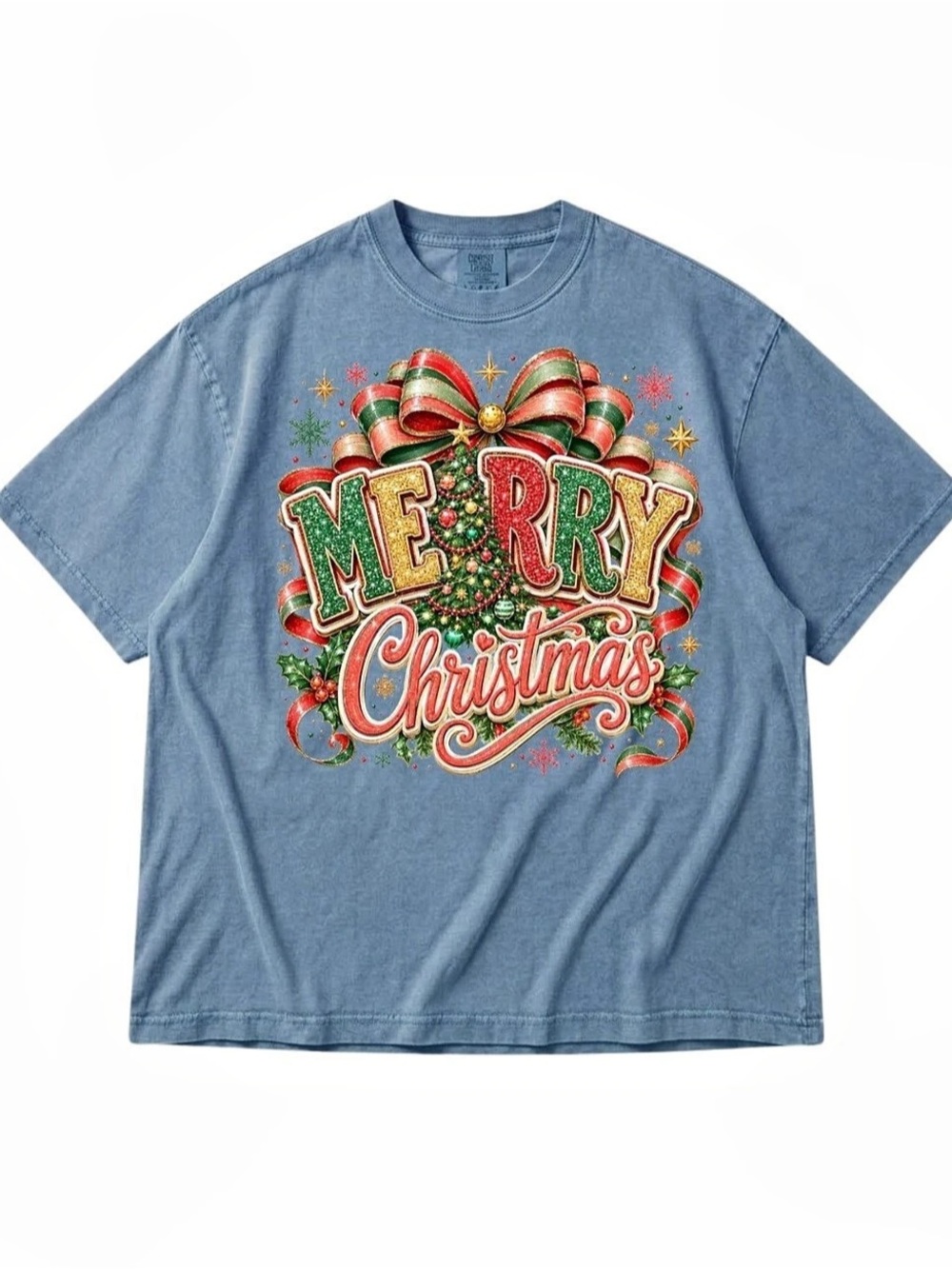 Comfort Colors Heavyweight Ring-Spun T-Shirt Christmas Graphic Short Sleeve Tee